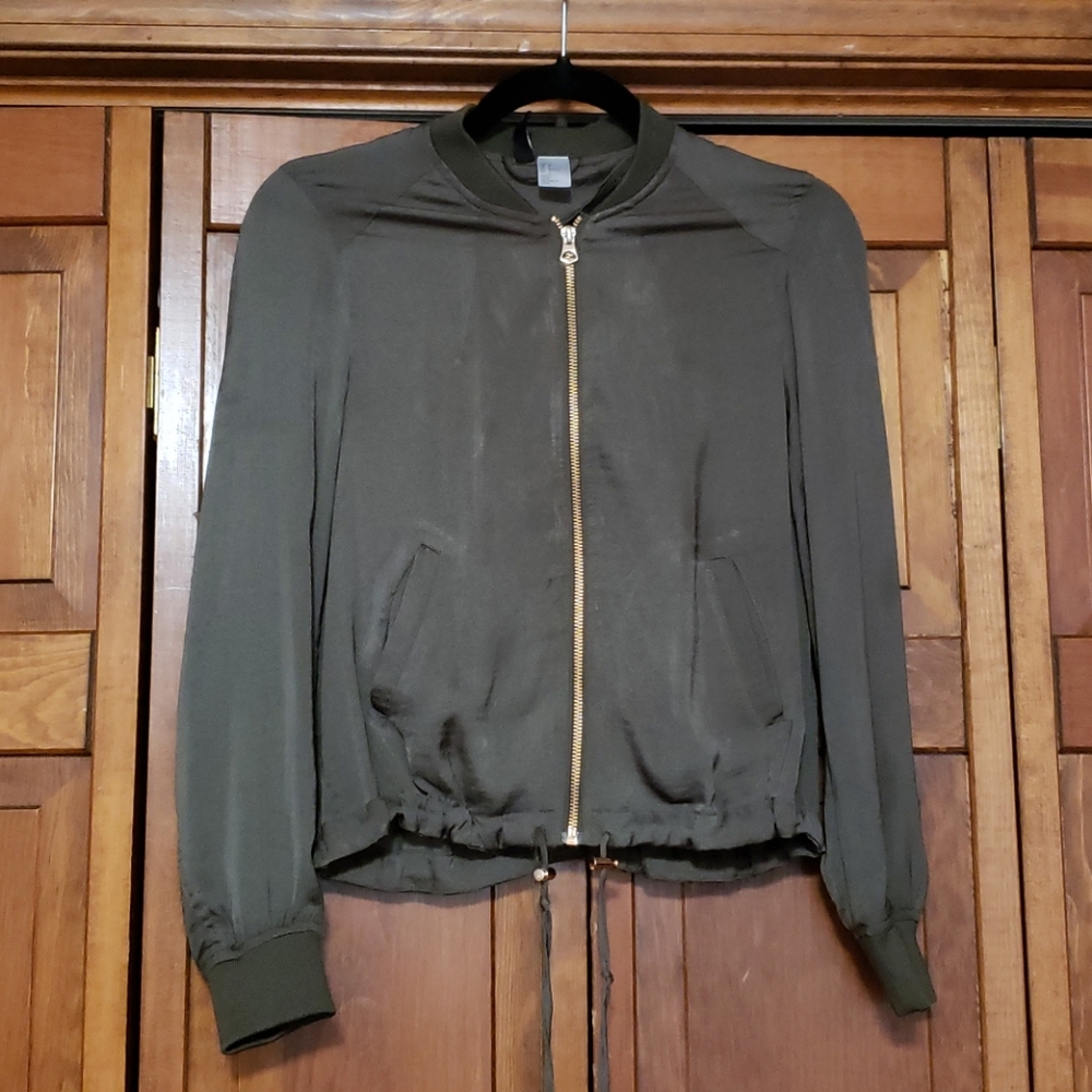 Army Green Sheer Cropped Light Jacket